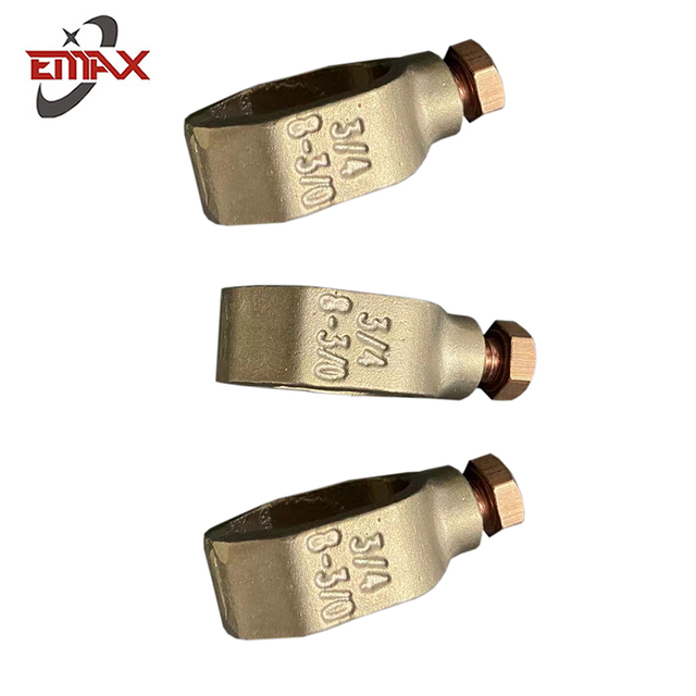 Braçadeiras de aterramento de bronze e alumínio para conector de cabo 
