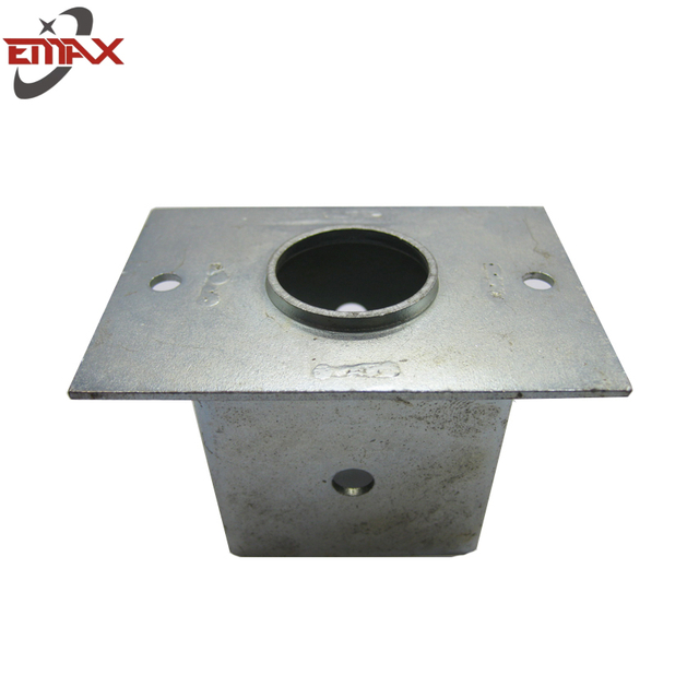 Placa base de poste de aterramento metálico com parafuso para instalação e suporte seguros