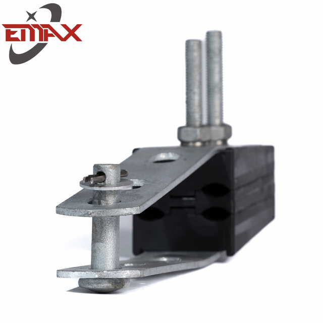 Grampo de suspensão de tensão isolada com inserção de borracha para suporte a cabo ABC