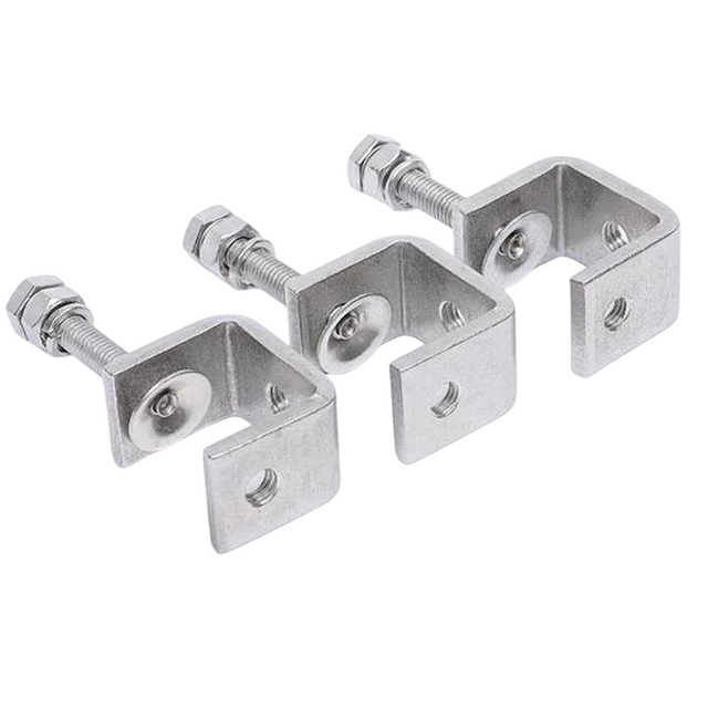 Braçadeira de suporte de canal C ajustável para instalação de viga de aço