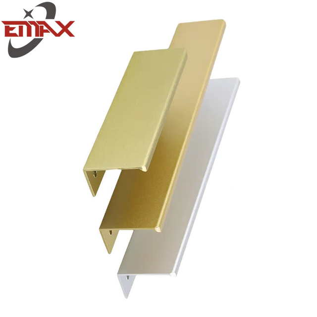 Puxadores de armário em alumínio preto fosco Puxadores de móveis em alumínio